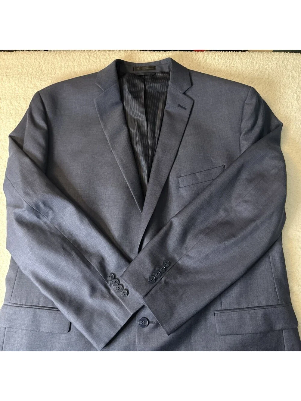 Calvin Klein Mens 48R Slim Fit Blue 100% Wool Sport Coat Blazer Jacket